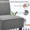 Tangkula Modern Armless Accent Chair Fabric Single Sofa w/ Rubber Wood Legs Grey - 3 of 4
