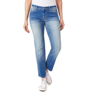 WallFlower Women's Feisty Curvy 30" Low Rise Straight Insta Stretch Juniors Jeans, Sizes 0-17 - 1 of 3