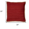 HomeRoots Set of Two 20" Red Cotton And Jute Throw Pillows with Texture - 3 of 4