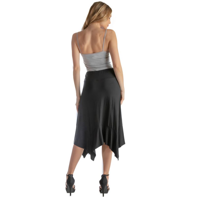 Womens Elastic Waistband Knee Length Skirt, 2 of 7