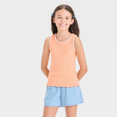 Girls' Ribbed Stitched Neck Tank Top - Cat & Jack™