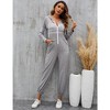 Womens Loose Fit Jumpsuit Nordic Print Hooded Jumpsuit wtih Front Zipper Elastic Ankle Jogger Jumpsuits - 3 of 4