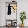 HOMCOM 3-in-1Hall Tree Entryway Coat Rack Shoe Bench with 9 Hanging Hooks, 3-Tier Storage Shelves, Multifunctional Hallway Organizer - 3 of 4