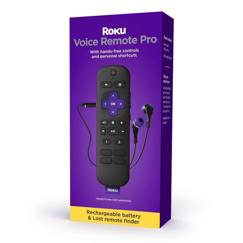 Roku Voice Remote Pro | Rechargeable with TV Controls, Lost Remote Finder, Private Listening for Roku Players, Roku TV, Roku Audio, 3 of 10