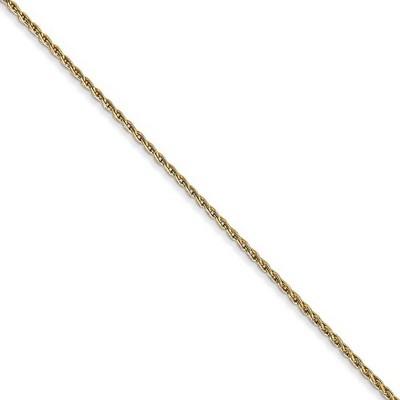 Black Bow Jewelry 1mm 14k Yellow Gold Solid Round Parisian Wheat Chain Necklace