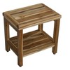 EcoDecors® Eleganto® 18" Teak Wood Shower Bench with Shelf in EarthyTeak Finish - 2 of 4