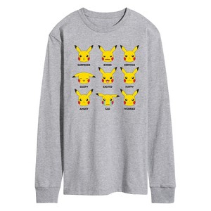 Men's - Pokémon - Moody Pikachu Long Sleeve Graphic T-Shirt - 1 of 3