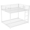 CAVINAS Full/Twin Over Full/Twin Metal Low Bunk Bed with Ladder,Modern Bed Frame for Kids Room,Bedroom - 3 of 4