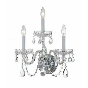 Crystorama Lighting Traditional Crystal 3 - Light Sconce in  Polished Chrome - 1 of 4