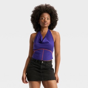 Women's Knit Back Tie Halter Top - Wild Fable™ - 1 of 3