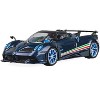 Pagani Huayra Tricolore Blue Carbon Metallic with Black Carbon Top and Italian Flag Stripes 1/64 Diecast Model Car by CM Model - 2 of 4