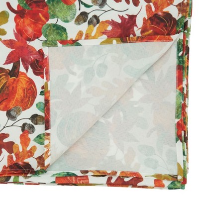 Autumn Pumpkin Foliage Rectangular Fabric Tablecloth