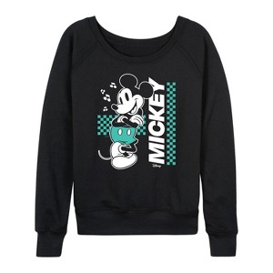 Women's - Disney - Mickey & Friends Lightweight French Terry Wide Neck Long Sleeve Shirt - 1 of 4