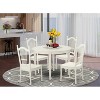 HomeStock 5-Piece Round Buttermilk and Cherry Finish Solid Wood Top Dining Table with 4-Chairs - 2 of 4