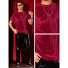 INSPIRE CHIC Men's Crew Neck Short Sleeve Disco Velvet T-Shirts - 4 of 4