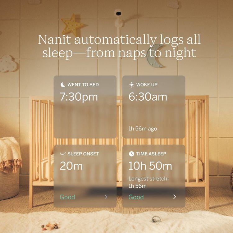 Nanit Pro Smart Baby Monitor & Wall Mount: Movement Sensor, Temperature Reading, Breath Rate Monitor, Wi-Fi Enabled, 6 of 13