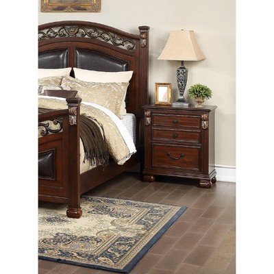 NicBex Nightstand with Drawers, Side Table with Hanging Pulls and Finish Top,Classic Bedside Table for Bedroom,Living Room
