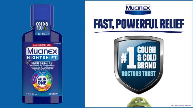 Mucinex Max Strength Severe Cold &#38; Flu Medicine Nighttime - Liquid - 6 fl oz, 2 of 5, play video