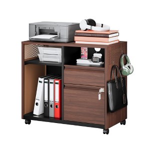 Mlezan 2-Drawer File Cabinet: Mobile on Wheels, Metal Storage with Shelf. Ideal for Printer, Letter, or A4 Files in Home or Office. - 1 of 4