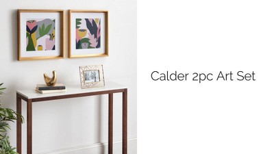 Gold Framed Abstract Floral Canvas Print Set