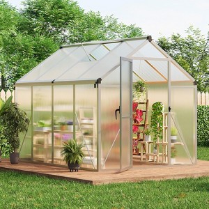 GustoWave Easy To Assemble Walk-In Aluminum Greenhouse In Green. (Upgraded Handle Version) - 1 of 4
