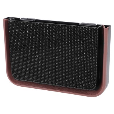 Unique Bargains Car Trash Can Foldable Back Seats Rhinestone Plastic Trash Bin Black 1 Pcs