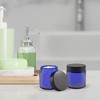 Cornucopia Brands 2oz Cobalt Blue Glass Cosmetic Jars 12pk; w/Black Plastic Lined Lids for Balms, Cosmetics & Creams - 2 of 4
