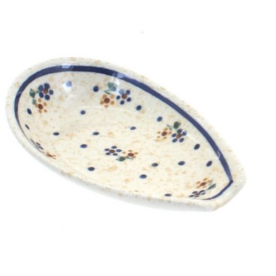 Blue Rose Polish Pottery Country Meadow Small Spoon Rest