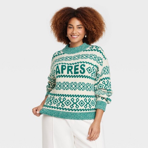 Women's Lucky Graphic Sweater - Green 3x : Target