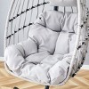 Gray Heavy-Duty Hanging Egg Chair with Stand,Wicker Swing for Indoor/Outdoor Use,Cushioned Single Person Hammock Seat–The Pop Home - 3 of 4
