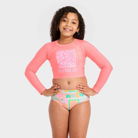 Cat & Jack Girls' 3pc Boho Blooms Bikini Set - Cat & Jack™ M
