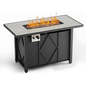 Kumasinova 43"L 2-In-1 Propane Gas Fire Pit Platform,50000BTU Outdoor Fire Pit Table with Ignition,CSA Certified,Black - 1 of 1