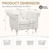 CuisinSmart Accent Chair, Modern Teddy Velvet Upholstered Sofa Chair with Tufted Back, Max Capacity 300LBS,22.4" Cozy White Arm Chair - 2 of 4