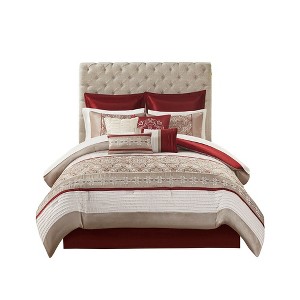 Gracie Mills Becky Complete 24-Piece Room-in-a-Bag Bedroom Set - California King - Red - 1 of 4