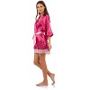 Ashford & Brooks Women's Satin Lace Short Duster Robe - 3 of 4