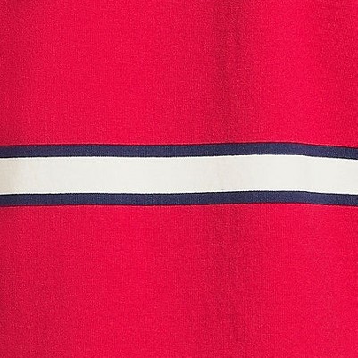 rich red/ivory rugby stripe