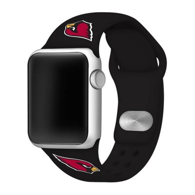 NFL Arizona Cardinals Apple Watch Compatible Silicone Band 38mm - Black