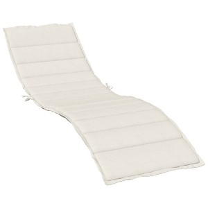 vidaXL Sun Lounger Cushion - Outdoor Patio Melange Cream Fabric - Foam-Fiber Filling - 78.7"x23.6"x1.6" - 1 of 4