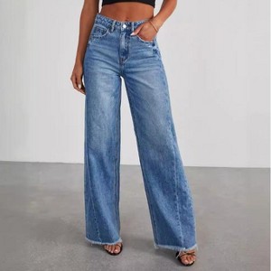Mocamel Ladies Washed Hole Denim Trousers - 1 of 4