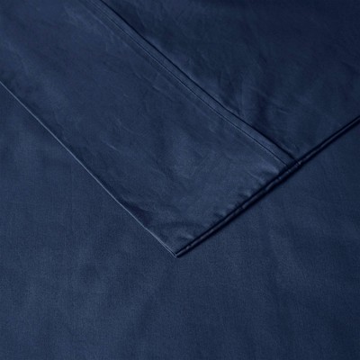 Navy Full Cotton Percale Sheet Set