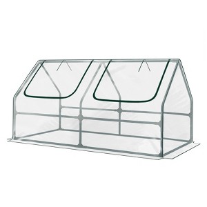 Aoodor Mini Greenhouse with Zipper Doors, Portable Garden Greenhouse with Roll-up Zipper Doors, UV-Protected for Outdoor Plants - 1 of 4