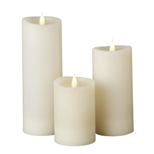 Christmas Classic Motion Flameless Candle 3pc Set - 3x5, 3x7, 3x9 Ivory - 1 of 4