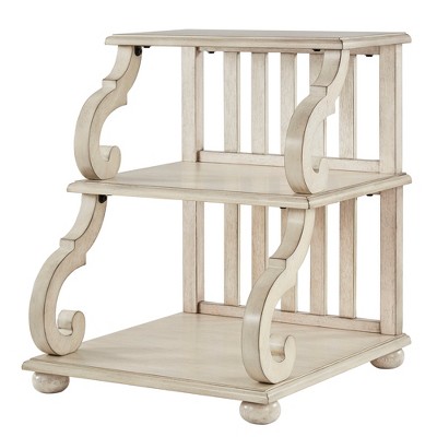 Ravenswood Scroll End Table Antique White - Inspire Q: Wood Frame, Fixed Shelf, Spot Clean, Assembly Required