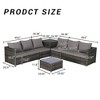 Mshliw 6-Piece Outdoor Sectional Set with Corner Storage & Coffee Table – Patio Furniture for Backyard and Poolside - 3 of 4