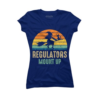 Junior's Design By Humans Regulators Mount Up Halloween Witch By RedBirdLS T-Shirt