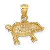 Black Bow Jewelry 14k Yellow Gold 2D Satin and Diamond Cut Pig Pendant - 3 of 4