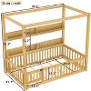 Kumasinova Twin/Full Montessori Floor Bed with Canopy,Solid Wood Kids Bed Frame with Guardrails and Built-in Storage Shelves for Boys & Girls Bedroom - 2 of 4