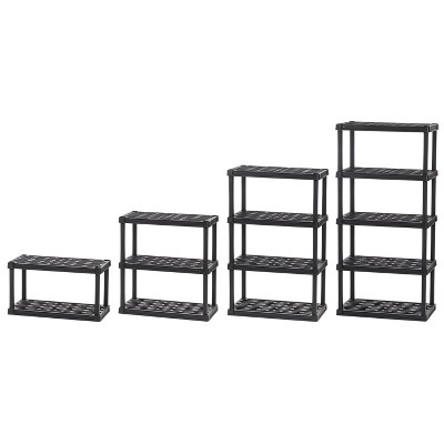 Black 4-Tier Heavy Duty Plastic Outdoor Shelving Unit