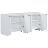 U-Style Four-Door Cabinet with Vertical Stripes and Wavy Design, Perfect for Hallways, Entryways, and Living Rooms - 3 of 4