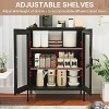 Rbied Metal File Cabinet Display Cabinet Storage Cabinet with Adjustable Shelves and Mesh Doors - 3 of 4